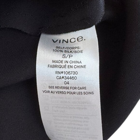 Vince Navy Silk Sleeveless Tank Top Small - Picture 5 of 5